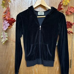 Vintage Juicy Couture Classic Black Velour Jacket